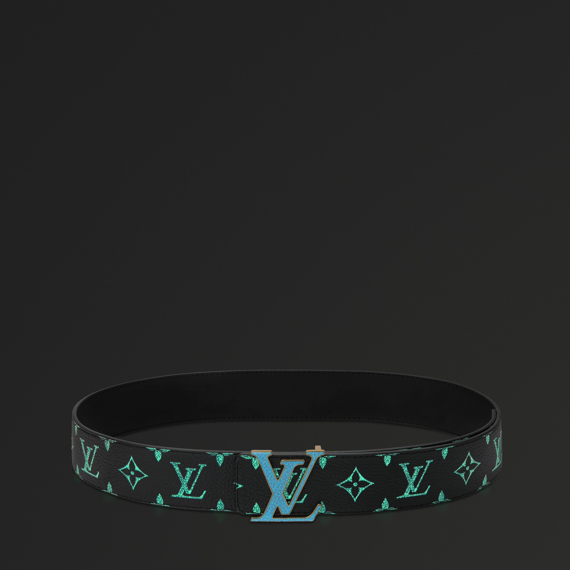 ベルト・LV イニシャル モノグラム グロウ イン ザ ダーク 40MM